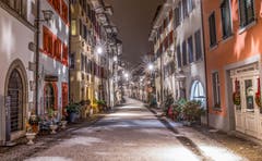 Winterliche Stimmung in der Zuger Altstadt. (Bild: Daniel Hegglin (Zug, 16. Dezember 2018))
