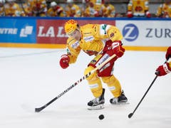 Er trifft gegen seinen Ex-Klub besonders gerne: Damien Brunner traf in drei Spielen gegen Lugano fünf Mal ins Schwarze (Bild: KEYSTONE/PETER KLAUNZER)