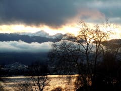 Weihnachtsstimmung über der Bucht bei Luzern. (Bild: Anneliese Nagy, 24. Dezember 2018)