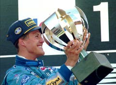 Michael Schumacher gewinnt den Grand Prix in Belgien 1994. (Bild: KEYSTONE/AP PHOTO/Dusan Vranic)