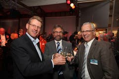 ...und natürlich auch an der Zuger Messe (hier 2009, mit dem Regierungsrat Heinz Tännler). (Bild: Daniel Frischherz)