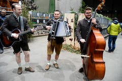 Das Trio «d’Fätzer» aus Schaan sorgte am Züchterabend für den zünftigen musikalischen Rahmen.