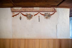 Bei den Renovationsarbeiten wurde dieses Wandbild entdeckt. (Bild: Philipp Schmidli, 7. Dezember 2018)