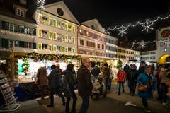Noch bis am Sonntagabend ist der Markt geöffnet. (Bild: Philipp Schmidli, Willisau, 7. Dezember 2018)