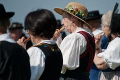 Auf dem Bild zu sehen sind die "Alphornfreunde Edelweiss". (Bild: Pius Amrein (Neue LZ))