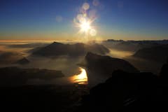 Sonnenaufgang vom Pilatus Oberhaupt (3. August 2015). (Bild: Paul von Allmen)