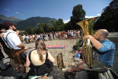 Die Unteriberger Hofmusik zog einige Besucher an. (Bild: Urs Hanhart)