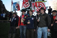 Die Bechergewinner der Sektion Engelberg / Anderhalten (von links): Hugo Halter , Josef Kammermann , Hans Vogler und Christian Hurschler (Bild: Urs Hanhart / Neue UZ)