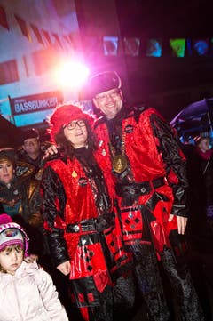 Fasnacht Luzern 2016. Tagewache in Hochdorf mit Martinivater Daniel Rüttimann und seiner Frau (Bild: Dominik Wunderli / Neue LZ)