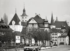 Sursee - Blick von der Centralstrasse auf die Altstadt Sursee von 1985. (Bild: Bruno Meier)