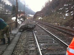 Der grösste Felsbrocken ist etwa 2 Kubikmeter gross. (Bild: SBB)