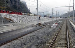 31.10.2013: Das Südportal des Basistunnels. (Bild: Keystone)