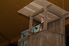 Aus Sicht der Dienststelle lawa, richtete Jadverwalter Dr. Peter Ulmann seine Worte an die Jägerschaft. (Bild: Ramona Meyer-Stöckli)