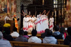Die Eritreer sind mittlerweile die grösste Gruppe aussereuropäischer Migranten in Luzern. Zum ersten Mal feierte eine Pfarrei der Zentralschweiz einen gemeinsamen Gottesdienst mit einer eritreisch-orthodoxen Exilgemeinde. (Bild: Dominique Huwyler)