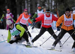 Engadin Skimarathon: Schwierige Abfahrt im Stazerwald (Bild: Swiss Image / Andy Mettler)