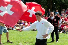 Versammelt haben sich auf dem Rütli am Vierwaldstättersee rund 1000 Personen, darunter auch etliche Vertreter ausländischer Botschaften, (Bild: Dominik Wunderli / Neue LZ)