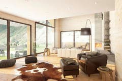 Wohnzimmer im Haus Gemse. (Bild: Visualisierung PD)
