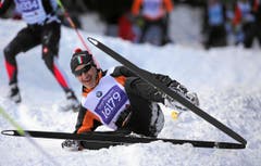Engadin Skimarathon: Schwierige Abfahrt im Stazerwald (Bild: Swiss Image / Andy Mettler)