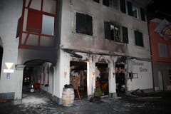 Das Restaurant Untertor am Eingang zum Städtli Willisau wurde durch den Brand vollständig zerstört. (Bild: Radio Pilatus)