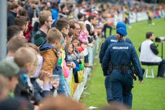 Die Sicherheitskräfte im Einsatz. (Bild: Maria Schmid)