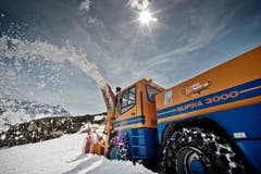 Letzte Arbeiten auf dem Gotthard. (Bild: Pius Amrein / Neue LZ)