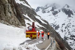 Von den Urner Pässen ist derzeit einzig der Oberalp offen (Stand 11. Mai). (Bild: Keystone / Urs Flüeler)
