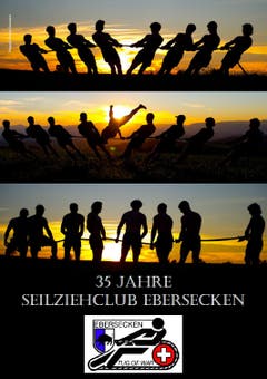 So präsentieren sich die Sportler des Seilziehclubs Ebersecken auf dem Cover ihres Kalenders. (Bild: Corinne Glanzmann)