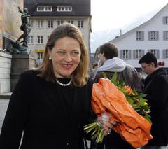 Die wiedergewählte Regierungsrätin Heidi Zgraggen von der CVP (Bild: Keystone)