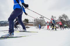 Annual Engadin skiing marathon in the Engadine Valley (Bild: Keystone / Valeriano Di Domenico)