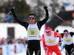 Der strahlende Sieger Roman Furger aus Schattdorf. (Bild: Swiss Image / Andy Mettler)