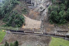 Einer der ersten Züge unterwegs Richtung Süden. (Bild: Keystone)