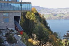 Neue Bahn führt zu neuem Hotel auf dem Bürgenstock. (Bild: Regula Aeppli)