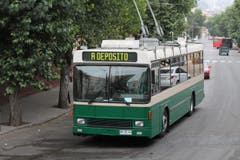 Dieser Bus hat Feierabend. Er fährt ins Depot. (Bild: Samuel Fuentes, Valparaiso)