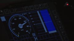 Der Tacho zeigt es an: Höchstgeschwindigkeit. (Bild: Alptransit Video)