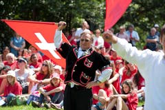 Zutritt zur Feier hat nur, wer sich angemeldet hat. Organisiert wird der Anlass von der Schweizerischen Gemeinnützigen Gesellschaft (SGG), die das Rütli verwaltet. (Bild: Dominik Wunderli / Neue LZ)