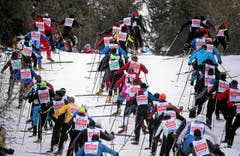 Engadin Skimarathon: Aufstieg Olympiaschanze St. Moritz (Bild: Swiss Image / Andy Mettler)