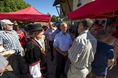 Bundesrat Johann Schneider- Ammann besucht am 1. August den Birkenhof in Sörenberg, um am 1. Augustbrunch teilzunehmen. (Bild: Keystone)