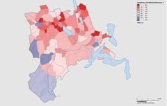 Aufsteiger und Absteiger: Keine Gemeinde ist in den letzten fünf Jahren stärker angewachsen als Inwil (+ 16%). Romoos hingegen hat am meisten Einwohner verloren (- 4.9%) (Bild: Lustat Statistik Luzern)
