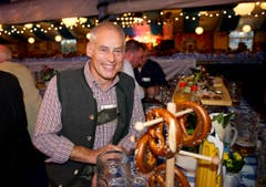 Lozärner Oktoberfest am 11. September 2004 beim Eiszentrum Luzern. Im Bild Ruedi Stäger. (Bild: Corinne Glanzmann)