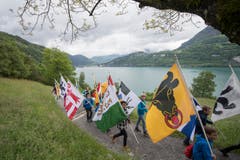 ... aller Kantone aufs Rütli. (Bild: Keystone / Urs Flüeler)