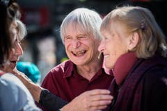 Dimitri und seine Ehefrau bei dessen 80. Geburtstag im September 2015. (Bild: Keystone / Samuel Golay)