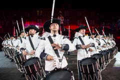 Das «Top Secret Drum Corps» feiert sein 25-jähriges Bestehen. (Bild: Keystone / Patrick Staub)
