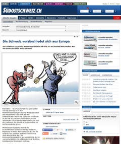 Als «rational fast nicht erklärbar» erachtet indes der Kommentator der «Südostschweiz» das Ja zur Initiative. Er geht mit dem nationalen Selbstverständnis hart ins Gericht: «Dieses ist eine Mischung aus Selbstüberhöhung und Minderwertigkeitskomplexen.» Die Folge seien diffuse Verlustängste, die von geschickten Politikern aus dem rechtsbürgerlichen Lager genutzt würden. (Bild: Screenshot)