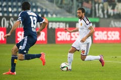 Der Luzerner Tomislav Puljic, links, und der Basler Matias Emilio Delgado. (Bild: Keystone)