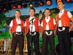 Naturjodelabig im Rahmen des diesjährigen Open Air Klewenalp. Im Bild: Das Buebequartett Dibidäbi aus Schwellbrun. (Bild: Rosmarie Berlinger (Neue NZ))