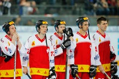 Die Schweizer Mannschaft verliert das Gruppenspiel gegen Kanada 2:7. (Bild: Stefan Kaiser (Neue ZZ))
