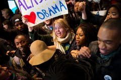 Obamas Anhänger sind glücklich. (Bild: Keystone)