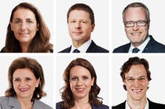 ZÜRICH (1/6) - (obere Reihe von links) bisher (bisher), SP; Martin Baeumle (bisher), GLP; Hans Egloff (bisher), SVP. (untere Reihe von links) Doris Fiala (bisher), FDP; Chantal Gallade (bisher), SP; Bastien Girod (bisher), Grüne. (Bild: Keystone / Handout)
