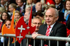 Bundesrat Ueli Maurer während den Feierlichkeiten zum Volksfest 700 Jahre Schlacht am Morgarten in Oberaegeri am Sonntag. (Bild: Keystone/Urs Flüeler)