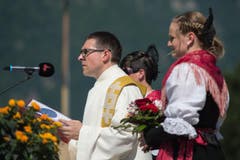Pfarrer Daniel Krieg während der Sonntagsstille. (Bild: Pius Amrein)